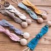 Let039s Make 7pc Baby Toys Tobs Sacyfier łańcuch spersonalizowany smoczniak klip drewniany do sutków bawełniany łańcuch sutkowy dla noworodki B9178184