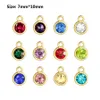 6 opzioni! 12 pezzi/lotto di cristallo colorato birthstone incanta gli accessori fai da te creazione di gioielli per la collana della catena chiave dell'orecchino del braccialetto