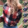 Trend 2021 European Spring and Autumn New explosions off-the-shoulder plaid print popular sweater support mixed batch