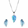 Groothandel 10 stks verzilverd oorbellen voor vrouwen blad opalite opaal hanger link ketting ketting sieraden