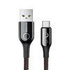 Baseus Smart Changer Breathe Lighting Cable USB tipo C Soporte 3A Carga rápida para Samsung galaxy note 9 s9 plus Dispositivos tipo C