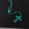 12 stycken Fabrik Multicolor Rosaries Låg i mörka plast Rosary pärlor Lysande halsband Katolikisme Bön Religiösa smycken2778