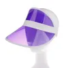 Cappello estivo in PVC Visiera parasole Cappello casual da festa in plastica trasparente Protezione solare per adulti Cappelli sportivi da esterno Donna