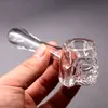 Face modeling Smoking Pipes 4 Inch Mini Spoon Glass Oil Burner Pipe Lollipop Shape Customized Transparent Pyrex