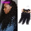 Extensions de cheveux vierges indiens 3 faisceaux 100% cheveux humains Remy Double trames Deep Wave Curly 8-30inch Weaves