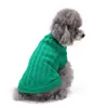 Pet Wool Blend Dog Apparel Acrylique Classic Cable Knit Sweater motif au crochet Fournitures pour petits chiens moyens filles garçons grands automne hiver vêtements chauds