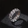 Män isade ut 360 Eternity 8mm kubanska länk bling ringar mikro pave kubik zirkoniumsimulerade diamanter cuabn ring7241440