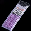 NA026 7 pièces Nail Art Brosse Acrylique Stylos DIY UV Gel Vernis À Ongles Peinture Dessin Pinceaux ensemble Manucure Outils