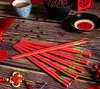 100Pairs Alloy Red Chopsticks Kinesiska Långt Non-Slip Sushi Hashi Chop Pinnar Set Bröllop Favoriter och Gifts Porslin Sn3794