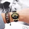 CRRJU Men luxury Sports leather Watches Male Funny Binary calendar Clock Japan Movement Waterproof Wrist Watch erkek kol saati265K