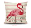 Vary of Nordic pink flamingo ins linen pillowcase car office cushion backrest living room sofa waist pillowcase 42x42cm