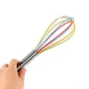 juchiva 10 Inch Wire Stirrer Mixer Beater Color Silicone Egg Whisk Stainless Steel Handle Household Baking Tool DH01621017747