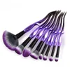 Zouyesan Leverans 2019 10 Makeup Brushes Beauty Tools Set Purple Black Fan Brush185v3810057