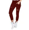 Neues Design, zerrissene Jeans für Damen, große Größe, gerippte Hose, Stretch-Bleistifthose, Leggings, Damenjeans