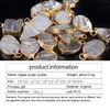 Jewelry necklace pendant agate crystal triangle oval square drop-shaped gilt edge double hanging hole DIY