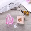 Car Perfume Bottle With Wood Cap Hanging Rearview Ornament Air Freshener For Essential Oils Diffuser Refillable Empty Glass Bottle