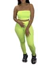 Women Ultra Stretchy Strapless Tracksuits Solid Color Skinny Two Piece pants Sexy Crop Top 2pcs Sportswear