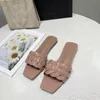 Gloednieuwe vrouwen eerbetoon platte sandalen schoenen luxe vrouw mode slipper glad leer dia met ineengestrengelde bandjes sandalias