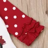 Çocuk Noel Giyim Seti Dantel Uzun Kollu Dot Araba Karikatür Baskılı Topdot Flare Pants Takım Kıyafetleri Noel Giysileri Kız Tshirt G6002255
