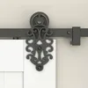 Royal Pattern Black Steel Schiebe-Scheunentor-Hardware, Einzel-Schranktür, Doppel-Innentür, Rollschienen-Set