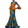 Afrikaanse Wax Print Dashiki Jurken voor Dames Bazin Riche Elegent Jurken Plus Size Afrikaanse Dameskleding Vestidos WY3576
