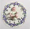 Baby milstolpe filtar nyfödd fotografi bakgrund flanell cirkulär filt spädbarn blomma nummer swaddle swaddling wrap sovrum b7372
