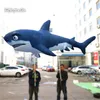 Outdoor Giant Walking Inflatable Shark Puppet 3.5m Blow Up Cartoon Sea Animal Balloon For Parade Event Decoration