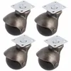 [4 Pack] Swivel Top Plate Hooded Ball Caster Wheels, Antique Bronze (2-inch 2 Brake 2 No Brake)