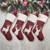 Grote Elk Christmas Kousen Gift Tassen Xmas Tree Ornamenten Santa Elk Socks Open haard Hang Hanger Kerstversiering voor thuis JK1910