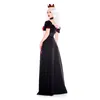 Red Heart Queen Cosplay Dress Women Halloween Carnival Party Costume Sexy Poker Pattern Dress Nightclub Stage Princess Uniform