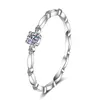 925 Test de diamant en argent passé 01 Carat 3 mm E Color Moisanite Ring Perfect Cut Sparkling Mini Lab Lab Grown Diamond Rings For Girl C44034852