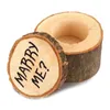 Wedding Ring Box Wedding Ring Bearer Wooden Printed Marry Me Jewelry Box Rustic Ring Boxes