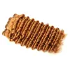 インド人間の髪の蜂蜜の金髪の深い波3バンドルが付いている＃27の淡茶色の深い波形のレースフロントクロージャ4x4織り束