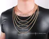 Real Plated Stainless Steel Rope Chain Necklace for Men Gold Chains Fashion Jewelry Gift