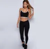 Set da yoga slim da donna camicie da allenamento senza maniche abbigliamento da palestra collant da corsa in spandex leggings sportivi da donna fitness yoga