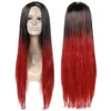 2020 Amazon Hot Selling European och American Populär Wig Women's Fashion Gradient färgade hög temperatur silke huvudbonader