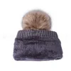 Women Beanies Autumn Winter Knitted Skullies Casual Outdoor Hat Solid Ribbed Beanie with Pom Girls Hats OOA2717