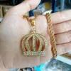 Wholestainless Steel Jewelry Hip Hop Crown Pendant Necklace Jewelry 24inch Rope Chain SN1299109472