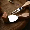 Cheese Knife Set Oak Handle Knife Fork Shovel Kit Graters Baking Cheese Pizza Slicer Cutter Set