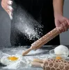 8 disegni Goffratura Mattarello in legno Farina Stick Roller Bakeware per fondente Crosta di torta Biscotto Pasticceria Rullo per pasta Utensili da cucina