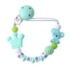 Catena ciuccio in silicone forniture per bambini giocattolo del fumetto massaggiagengive catena molare Catena per ciuccio per bambini Clip per ciuccio in silicone alimentare 6 colori