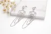 Mode s925 argent 5A zircone cubique étoiles long gland goutte boucle d'oreille femmes accessoires beaux bijoux de mariage de qualité supérieure