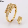 Donia Schmuck Luxus Armreif Party Europäische und amerikanische Mode Leopard Tier Kupfer Mikro-Intarsien Zirkon Ring Set Damen Designer Geschenk