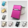 Automatically Open Magnetic Buckle 20 Cigarettes box holder metal cigarette Storage Tobacco Case Container Holder 8 Colors