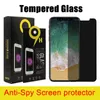 For iPhone 12 pro max XR xs 11 7 8 plus Anti-Spy Privacy Screen Protector Temper Glass with package