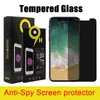 Dla iPhone'a 12 Pro Max XR XS 11 7 8 plus Anti-Spy Screen Protector Protector Protector Package