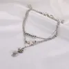 S904 Hot Fashion Jewelry Pineapple Star Stella rotonda perlina Charms Catena Anklet Catena Anklet Braccialetto caviglia