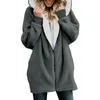 Winterjas voor vrouwen faux bont fleece jack sherpa bekleed ritssluiting hoodies cardigan dames plus size mode kaap jas