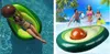 Fun Inflatable toy Fruit shape inflatable mattress swim rings summer water sport toy giant Avocado floats floating swim pool lounger c