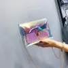 Laser galaretka przezroczyste torby dla kobiet holograficzne łańcuch przezroczyste torby krzyżowe Crossbody Bor na ramię Bolsa feminina#N15186N